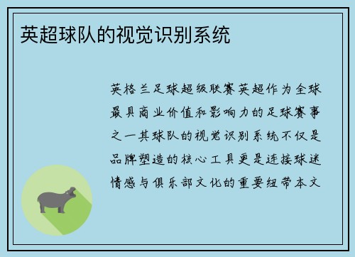 英超球队的视觉识别系统